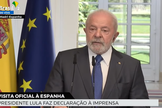 Lula em visita oficial à Espanha. (Captura de tela/TV Brasil)