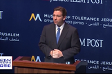 Ron DeSantis em discurso no "Celebre as Faces de Israel", em Jerusalém. (Captura de tela/CBN News)