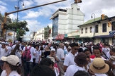 Vista da marcha organizada pelos pastores evangélicos em Tegucigalpa em 27 de maio de 2023. (Foto: Reprodução/Evangélico Digital)