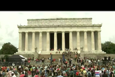 Manifestantes pró-vida na celebração do 1º Life Day, no Lincoln Memorial, em 24 de junho de 2023. (Captura de tela/C-Span)