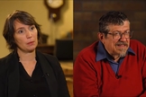 Arqueóloga Christie Chadwik e hebraísta Luiz Sayão. (Foto: Captura de tela/YouTube Record TV)