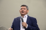 Pastor Francisco Everton na abertura da Expoevangélica 2023. (Foto: Guiame/ Marcos Corrêa).
