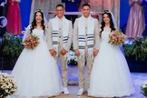 Os gêmeos no casamento. (Foto: Captura de Tela/G1/Moisés Tavares e Welvas Lacerda)