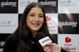 Brenda Danese na Expoevangélica 2023. (Foto: Reprodução/Guiame).
