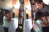 A menina Baylor chorou de alegria ao ganhar sua própria Bíblia. (Foto: Reprodução/YouTube/Suzanne Aguilar).