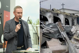 O Pr. Vyacheslav Goncharenko; Igreja Nova Vida em Minsk destruída por escavadeira. (Foto: Reprodução/Christian Network Europe)