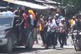 Multidão no protesto que ocorreu no Haiti. (Foto: Reprodução/X/@Alexand59517985)