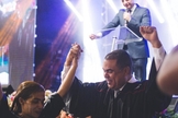 Nilda Pereira foi a milésima pessoa batizada. (Fotos: Lauany Panfilo e Vitória Mattos).