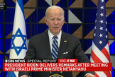 Joe Biden durante seu discurso em Tel Aviv. (Captura de tela/YouTube/CBS News)