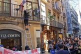 Manifestantes pró-palestina em Barcelona. (Foto: Reprodução/Instagram/Hojenomundomilitar).
