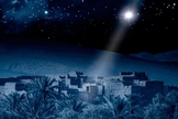 Ilustração da ‘estrela’ sobre Belém, anunciando o nascimento de Jesus. (Foto: FreeBible).