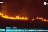 Cenas após a erupção do vulcão na Islândia. (Captura de tela: Record News)