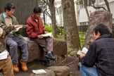 Cristãos evangelizando no parque. (Foto: Reprodução/IMB)