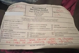 Parte do relatório da Escola Primária Hope Sullivan, intitulado “Aviso aos Pais sobre Incidente Disciplinar”. (Foto: Facebook/Shonna Coleman)