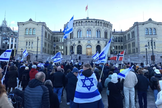 Manifestação cristã pró-Israel em frente ao parlamento norueguês (Foto: International Christian Embassy Jerusalem - ICEJ)