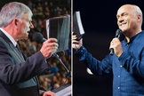 Os pastores Franklin Graham [à esq.] e Greg Laurie [à dir.]. (Foto: Associação Evangelística Billy Graham/Greg Laurie/Facebook)