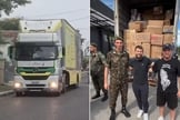 Toneladas de roupas, alimentos e água foram doados às vítimas das enchentes. (Foto: Instagram/Carreta Missionária/Instagram/Família JesusCopy).