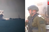 Base militar de Israel em chamas após ser atingida por drone do Hezbollah. (Captura de tela/YouTube/ The Times of India)