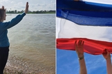 Cristãos em ato profético pela Holanda. (Foto: Reprodução/Instagram/RiverCall)