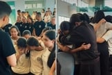 A Aviva School compartilhou o amor de Deus no Colégio Estadual da Polícia Militar. (Foto: Reprodução/Instagram/Lucas Teodoro).