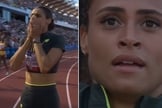 Sydney McLaughlin na competição. (Foto: Reprodução/YouTube/Team USA)