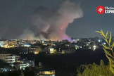 Ataque de Israel contra instalações militares na Síria. (Captura de tela/YouTube/Indian Express) 