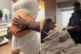 Juwan com a esposa e a filha recém-nascida no hospital. (Foto: Reprodução/Instagram/Chanen Johnson)