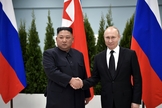 Kim Jong-un, líder Supremo da Coreia do Norte, e Vladimir Putin, presidente da Rússia. (Foto: Wikipedia)