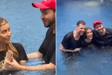 Luiza e o esposo no batismo. (Foto ReproduçãoInstagramLuiza Possi)