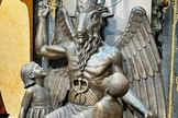 Estátua do ídolo pagão Baphomet, utilizada pelo Templo Satânico. (Foto: The Satanic Temple/Instagram)