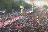 Protesto contra Israel em Karachi. (Foto: Reprodução/YouTube/moneycontrol).