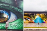 Kobra em seu mural “Jesus”. (Foto: Reprodução/Instagram/Eduardo Kobra).