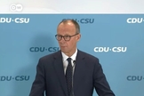 Friedrich Merz discursa após vitória nas eleições alemãs. (Captura de tela/ YouTube/DW News)