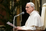 Papa Leão em discurso a diplomatas no Vaticano. (Foto: Vatican Media).