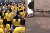 Os cristãos orando no local. (Foto: Reprodução/Instagram/Missões Pastores de Rua)