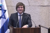Discurso histórico de Javier Milei no Knesset de Israel. (Captura de tela/DRM News)