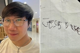 Jonathan e a mensagem que ele escreveu antes de morrer. (Foto ReproduçãoFacebookJonathan SiaJoel Sia)