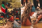 O batismo no deserto. (Foto: Reprodução/Instagram/Angi Magoulis)