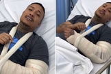 João Igor no hospital. (Foto: Reprodução/g1)