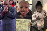 O pastor Tavaran Ridley, seu filho Deuce Ridley e a sobrinha Esther Holston. (Foto: Baptist Press)
