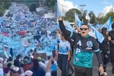 A caminhada de oração uniu evangélicos e católicos para orar pelo país. (Foto: Reprodução/Instagram/Gabriel Ferrigno/Reprodução/Instagram/Kairos FM).