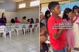 As crianças em aula. (Foto: Reprodução/Instagram/Gabriel Marques)