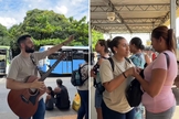 O evangelismo na rodoviária. (Foto: Reprodução/Instagram/Allan Machado)