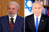 Presidente do Brasil, Luiz Inácio Lula da Silva; primeiro-ministro de Israel, Benjamin Netanyahu. (Foto: José Cruz/Agência Brasil/Wikipedia)