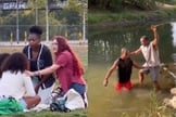 Cristãos pregaram o Evangelho em parques, praças e ruas de Frankfurt. (Foto: Reprodução/Instagram/GO REVIVAL EUROPE).