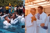 Os novos convertidos deram testemunho público da fé em Jesus. (Foto: Reprodução/Instagram/IAD GURUPI).