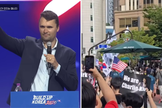 Último discurso de Charlie Kirk na Coreia do Sul; homenagem nas ruas após a morte do ativista. (Captura de tela/YouTube/Build Up Korea 2025)