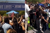 Pessoas aceitaram Jesus durante uma vigília em memória de Charlie Kirk. (Foto: Reprodução/Ross Johnston).