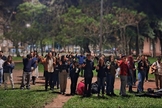 Os estudantes realizaram o culto em uma praça em frente à UFRGS. (Foto: REDE UFRGS).
