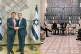  O grupo de líderes e influenciadores cristãos se reuniu com Isaac Herzog. (Foto: Instagram/Teofilo Hayashi).